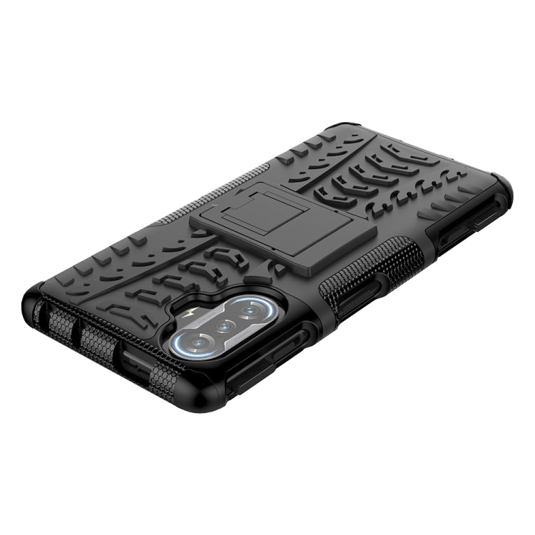 For Xiaomi Redmi K40 Gaming Tire Texture Shockproof TPU+PC Protective Case with Holder