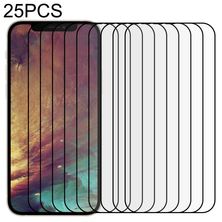 For iPhone 13 Pro Max 25pcs Full Glue Full Screen Tempered Glass Film