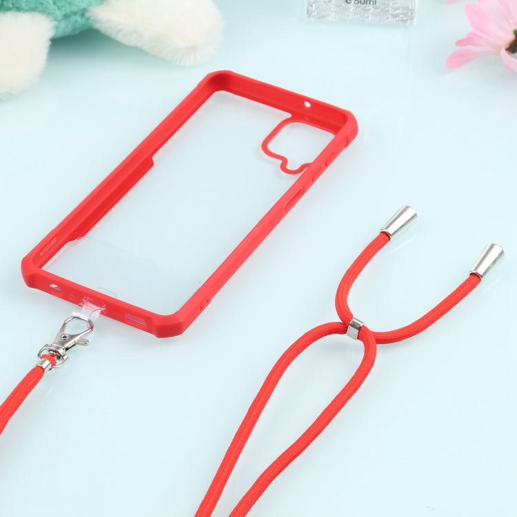 For Samsung Galaxy A12 5G Acrylic + Color TPU Shockproof Case with Neck Lanyard