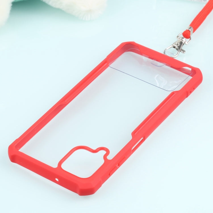 For Samsung Galaxy A12 5G Acrylic + Color TPU Shockproof Case with Neck Lanyard
