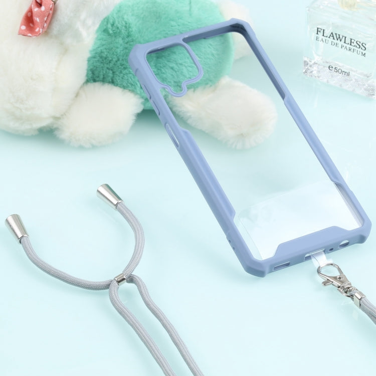 For Samsung Galaxy A12 5G Acrylic + Color TPU Shockproof Case with Neck Lanyard