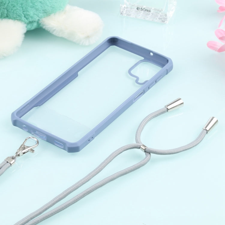 For Samsung Galaxy A12 5G Acrylic + Color TPU Shockproof Case with Neck Lanyard