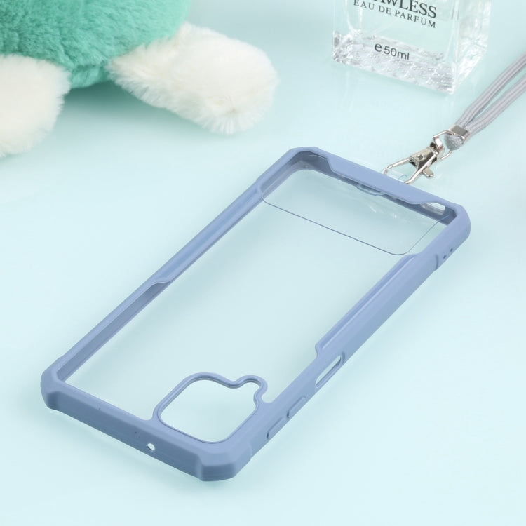 For Samsung Galaxy A12 5G Acrylic + Color TPU Shockproof Case with Neck Lanyard