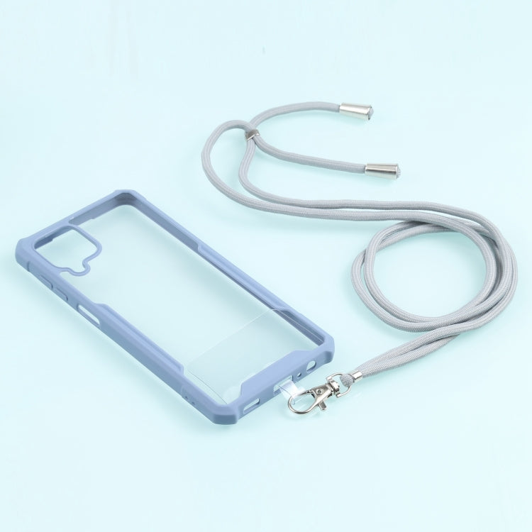 For Samsung Galaxy A12 5G Acrylic + Color TPU Shockproof Case with Neck Lanyard