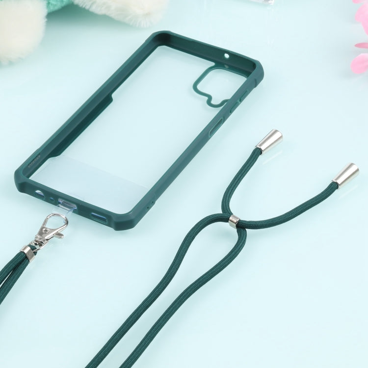 For Samsung Galaxy A12 5G Acrylic + Color TPU Shockproof Case with Neck Lanyard