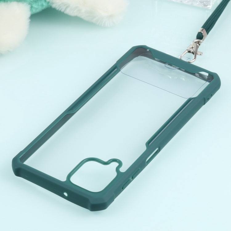 For Samsung Galaxy A12 5G Acrylic + Color TPU Shockproof Case with Neck Lanyard