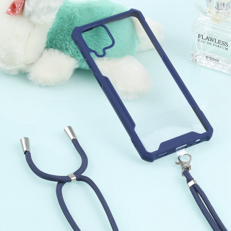 For Samsung Galaxy A12 5G Acrylic + Color TPU Shockproof Case with Neck Lanyard