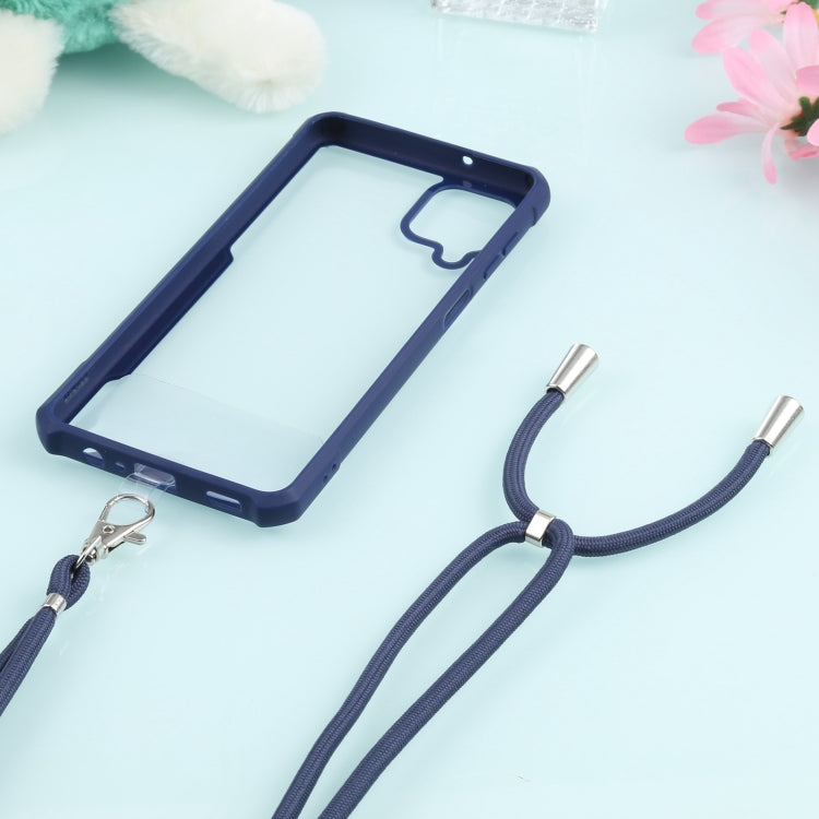 For Samsung Galaxy A12 5G Acrylic + Color TPU Shockproof Case with Neck Lanyard