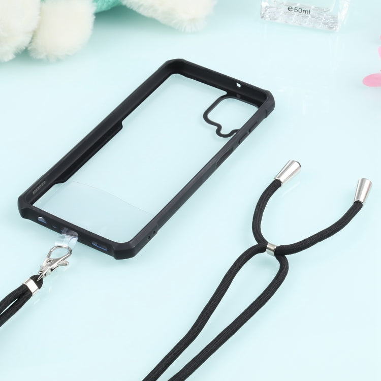 For Samsung Galaxy A12 5G Acrylic + Color TPU Shockproof Case with Neck Lanyard