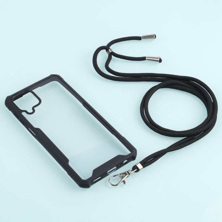 For Samsung Galaxy A12 5G Acrylic + Color TPU Shockproof Case with Neck Lanyard