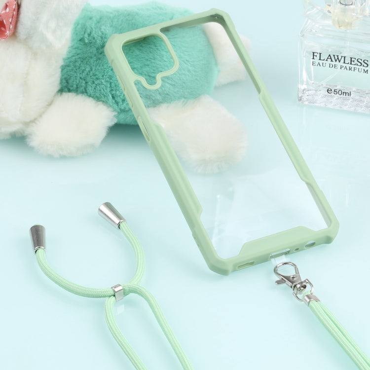 For Samsung Galaxy A12 5G Acrylic + Color TPU Shockproof Case with Neck Lanyard