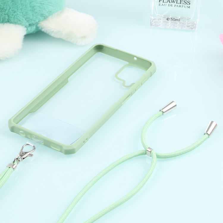 For Samsung Galaxy A12 5G Acrylic + Color TPU Shockproof Case with Neck Lanyard