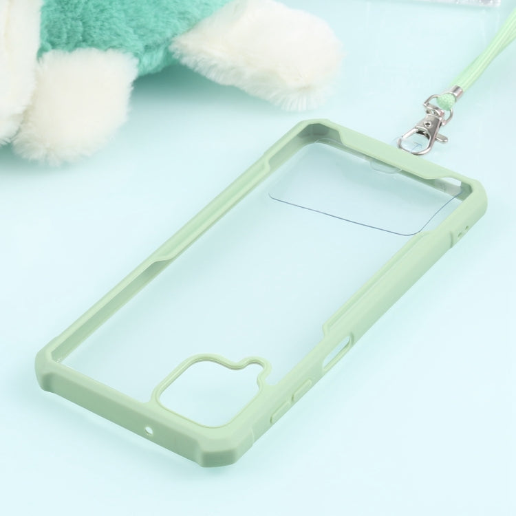 For Samsung Galaxy A12 5G Acrylic + Color TPU Shockproof Case with Neck Lanyard