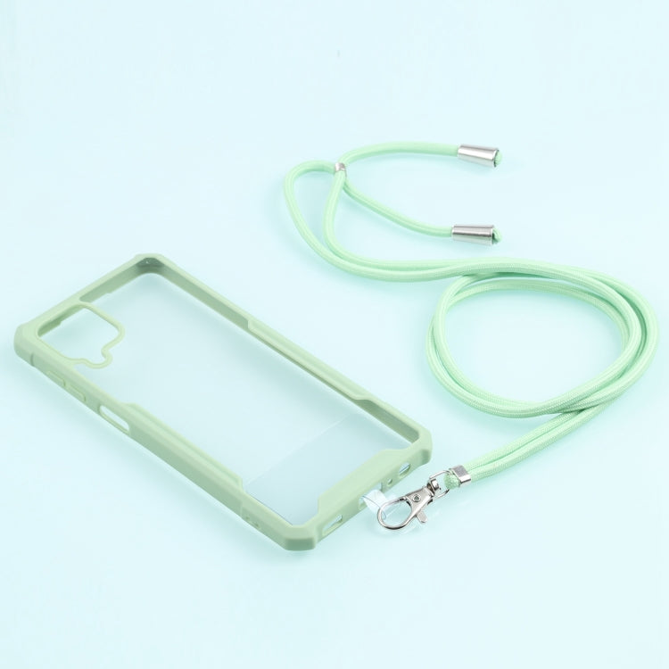 For Samsung Galaxy A12 5G Acrylic + Color TPU Shockproof Case with Neck Lanyard