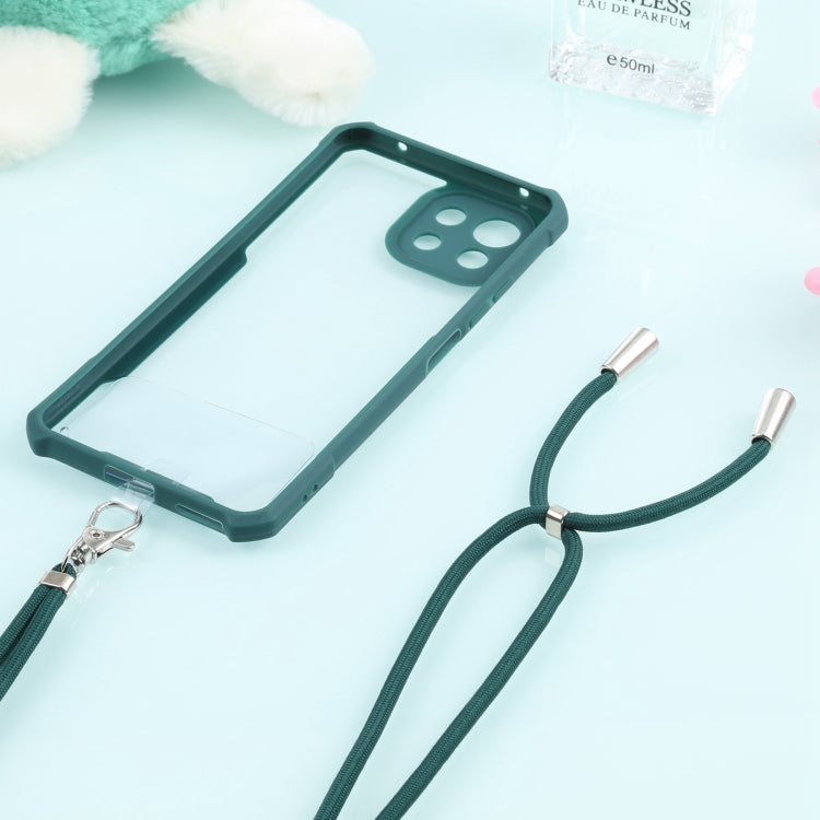 For Samsung Galaxy A22 Acrylic + Color TPU Shockproof Case with Neck Lanyard