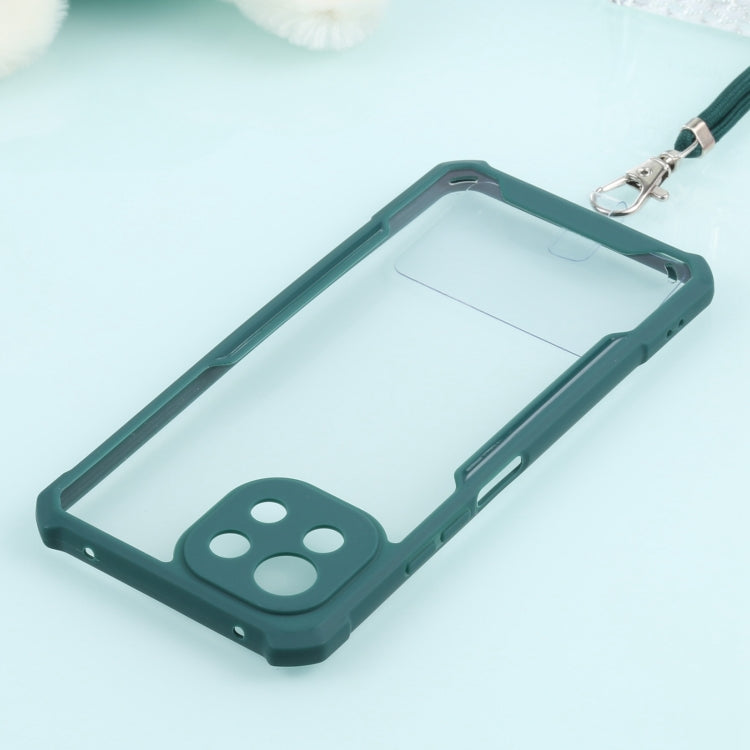 For Samsung Galaxy A22 Acrylic + Color TPU Shockproof Case with Neck Lanyard