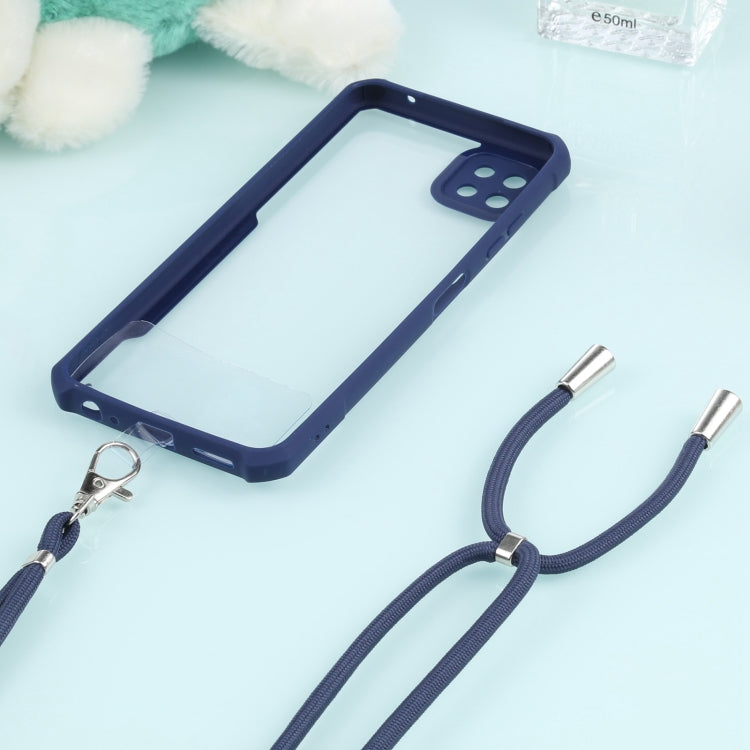 For Samsung Galaxy A22 Acrylic + Color TPU Shockproof Case with Neck Lanyard