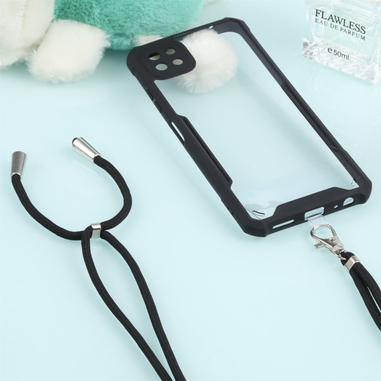 For Samsung Galaxy A22 Acrylic + Color TPU Shockproof Case with Neck Lanyard