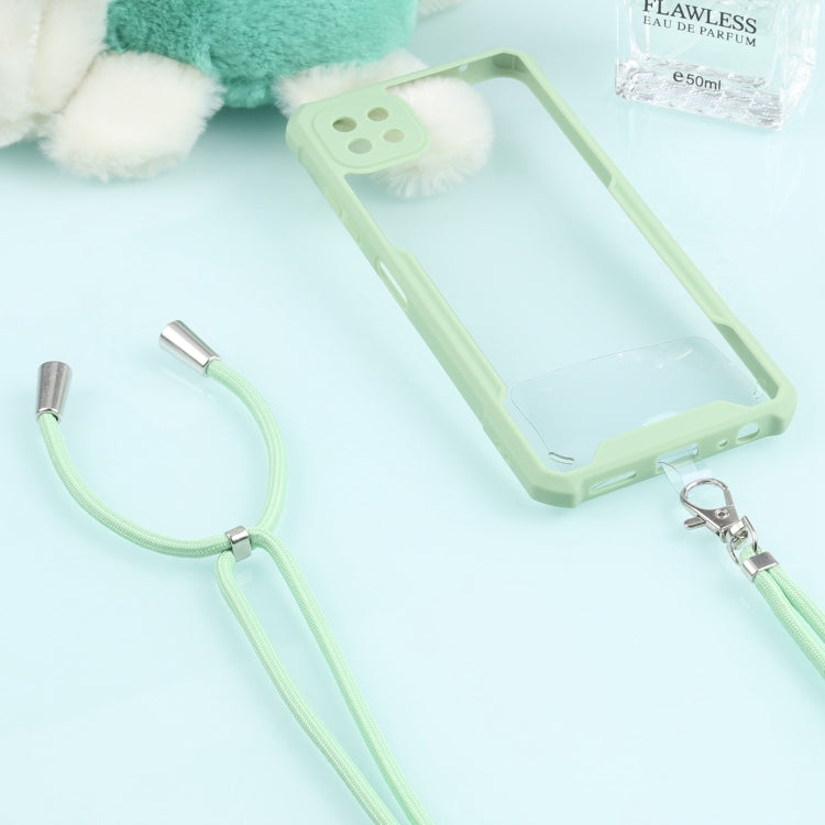 For Samsung Galaxy A22 Acrylic + Color TPU Shockproof Case with Neck Lanyard
