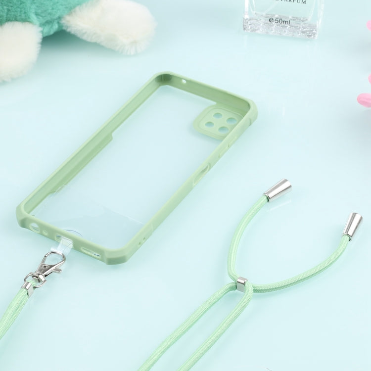 For Samsung Galaxy A22 Acrylic + Color TPU Shockproof Case with Neck Lanyard