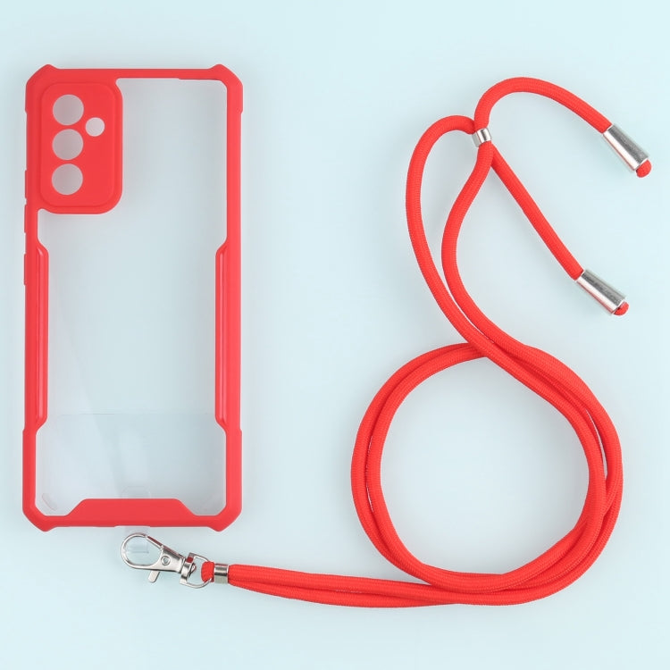 For Samsung Galaxy A82 Acrylic + Color TPU Shockproof Case with Neck Lanyard