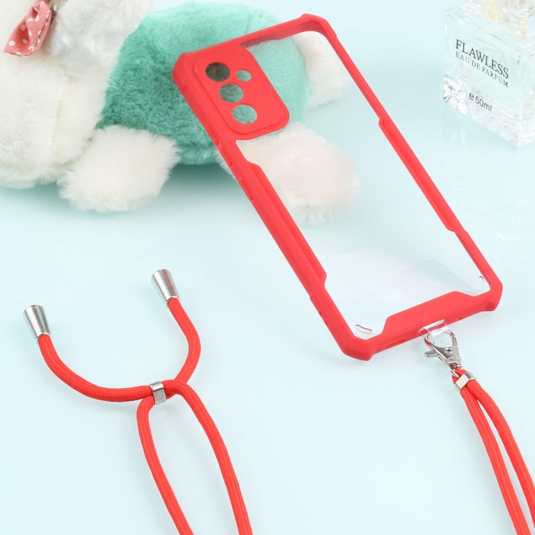 For Samsung Galaxy A82 Acrylic + Color TPU Shockproof Case with Neck Lanyard