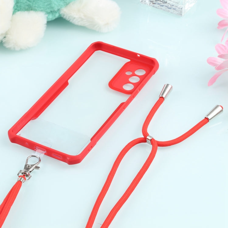 For Samsung Galaxy A82 Acrylic + Color TPU Shockproof Case with Neck Lanyard