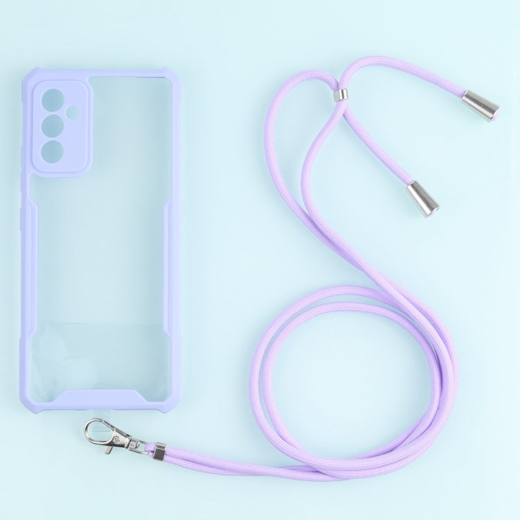 For Samsung Galaxy A82 Acrylic + Color TPU Shockproof Case with Neck Lanyard