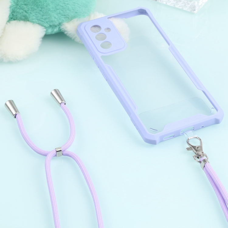 For Samsung Galaxy A82 Acrylic + Color TPU Shockproof Case with Neck Lanyard