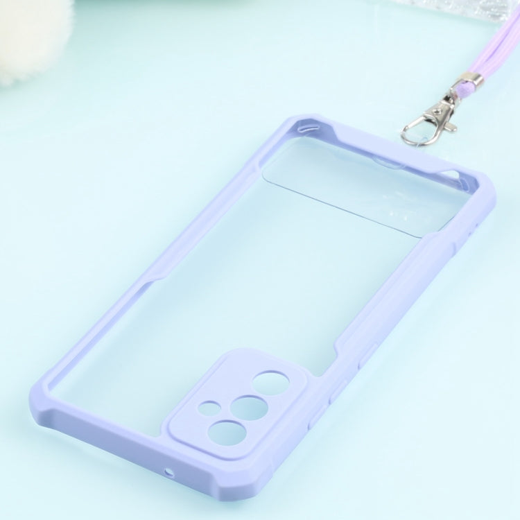 For Samsung Galaxy A82 Acrylic + Color TPU Shockproof Case with Neck Lanyard