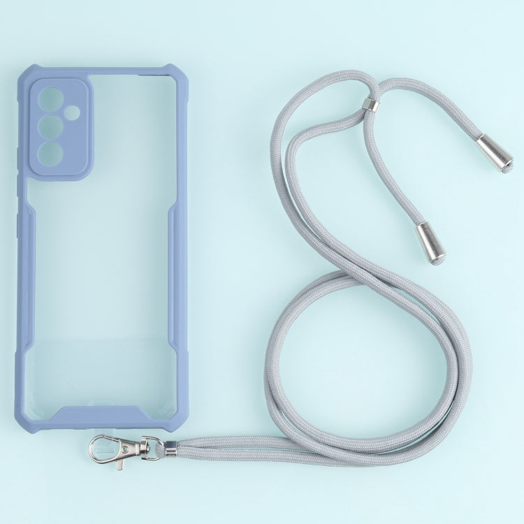 For Samsung Galaxy A82 Acrylic + Color TPU Shockproof Case with Neck Lanyard