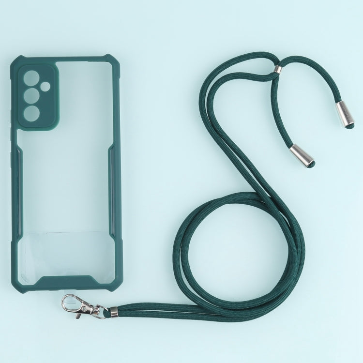 For Samsung Galaxy A82 Acrylic + Color TPU Shockproof Case with Neck Lanyard