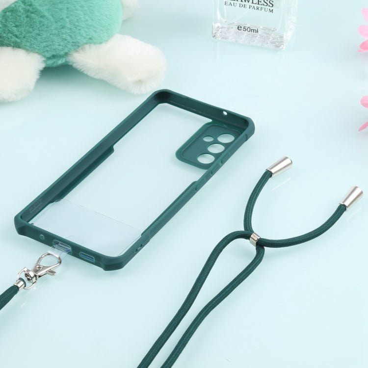 For Samsung Galaxy A82 Acrylic + Color TPU Shockproof Case with Neck Lanyard