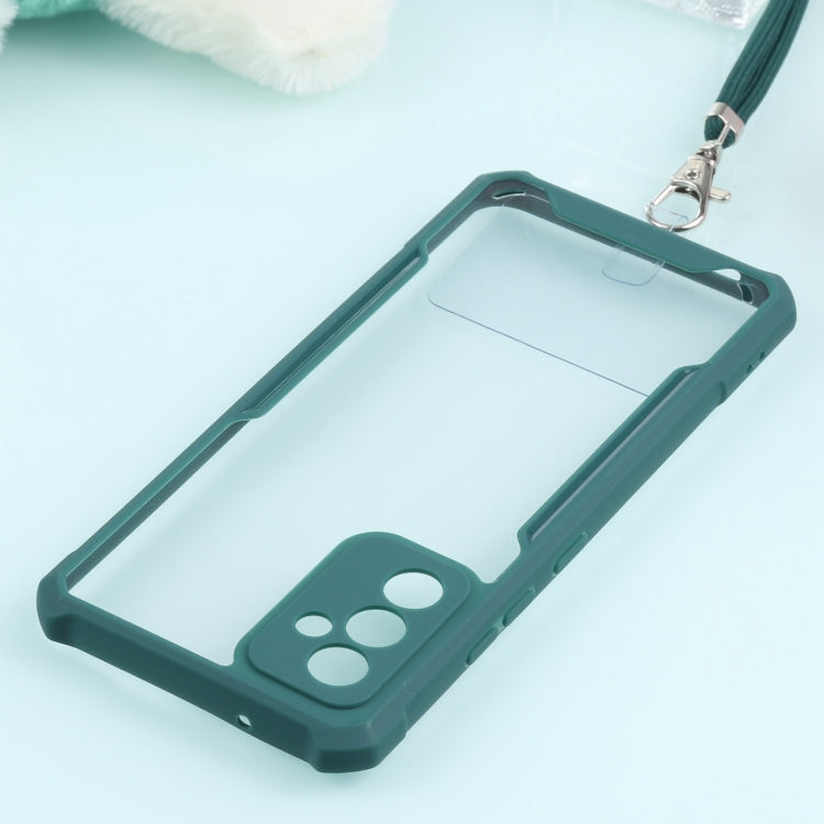For Samsung Galaxy A82 Acrylic + Color TPU Shockproof Case with Neck Lanyard