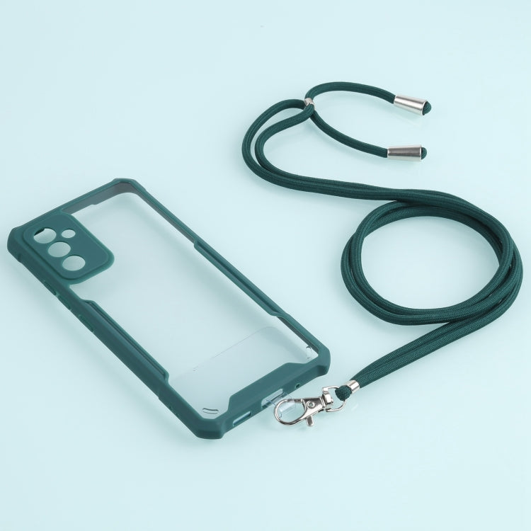 For Samsung Galaxy A82 Acrylic + Color TPU Shockproof Case with Neck Lanyard