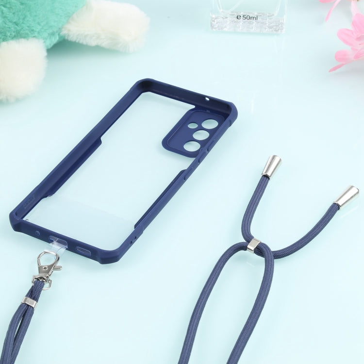For Samsung Galaxy A82 Acrylic + Color TPU Shockproof Case with Neck Lanyard