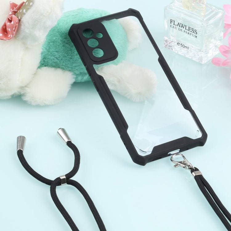 For Samsung Galaxy A82 Acrylic + Color TPU Shockproof Case with Neck Lanyard