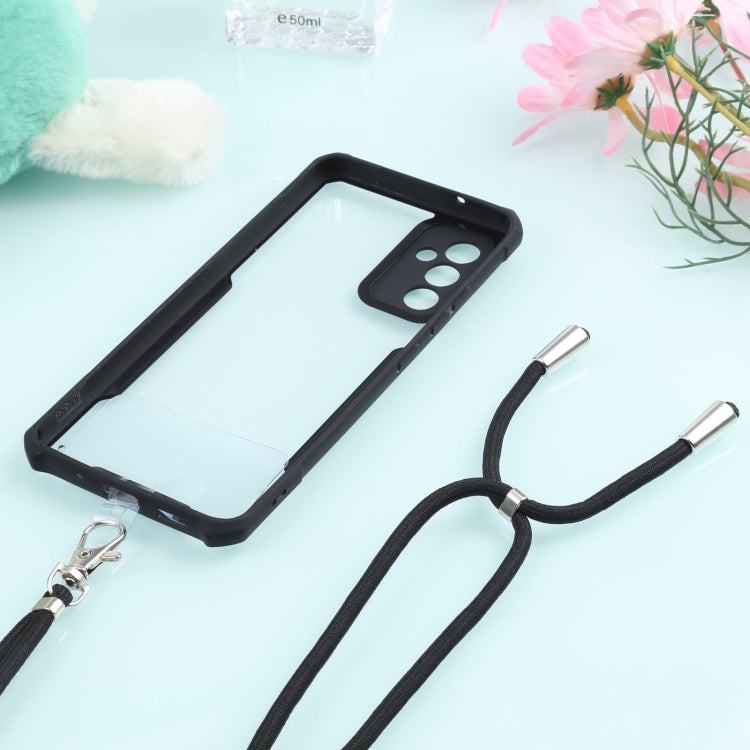 For Samsung Galaxy A82 Acrylic + Color TPU Shockproof Case with Neck Lanyard