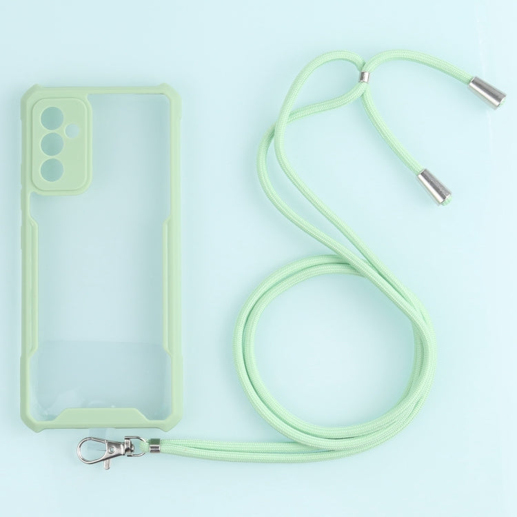 For Samsung Galaxy A82 Acrylic + Color TPU Shockproof Case with Neck Lanyard