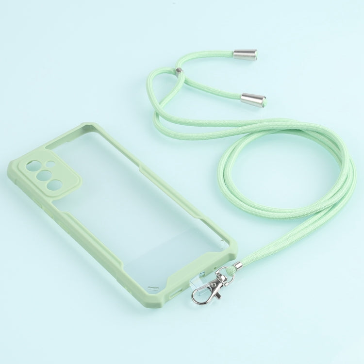 For Samsung Galaxy A82 Acrylic + Color TPU Shockproof Case with Neck Lanyard