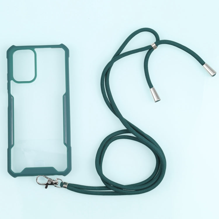 For Xiaomi Redmi Note 10 4G/10S Acrylic + Color TPU Shockproof Case with Neck Lanyard