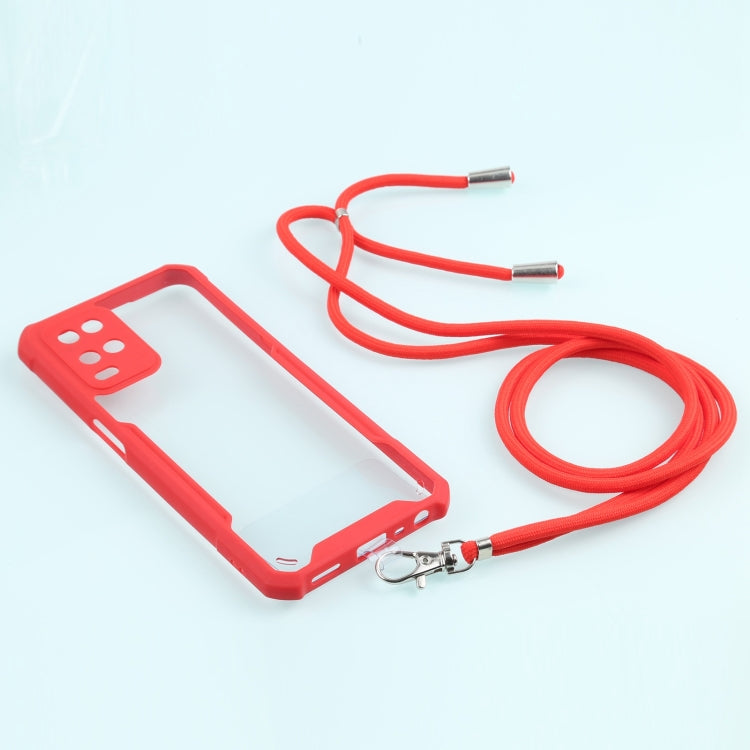 For OPPO A54 4G Acrylic + Color TPU Shockproof Case with Neck Lanyard