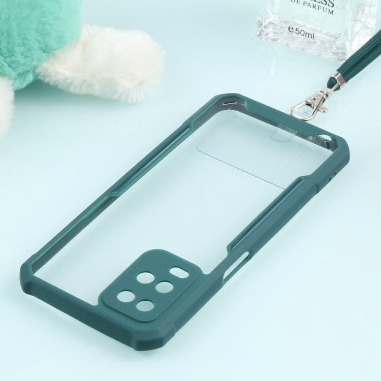 For OPPO A54 4G Acrylic + Color TPU Shockproof Case with Neck Lanyard