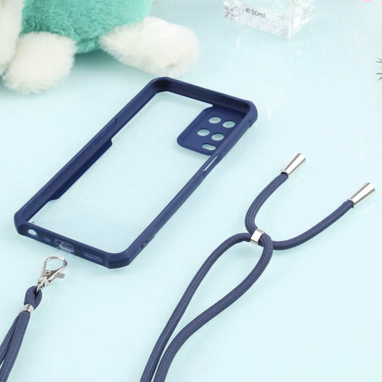 For OPPO A54 4G Acrylic + Color TPU Shockproof Case with Neck Lanyard