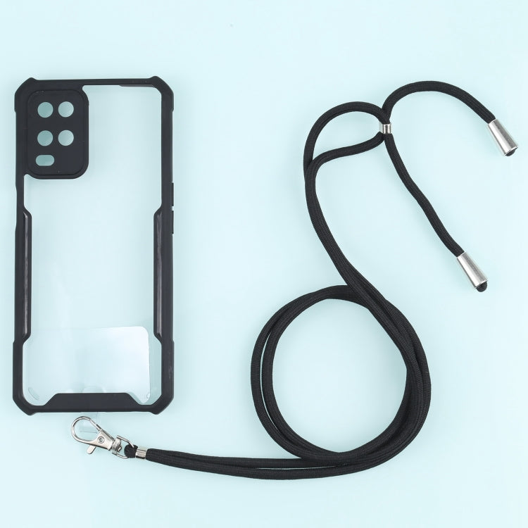 For OPPO A54 4G Acrylic + Color TPU Shockproof Case with Neck Lanyard