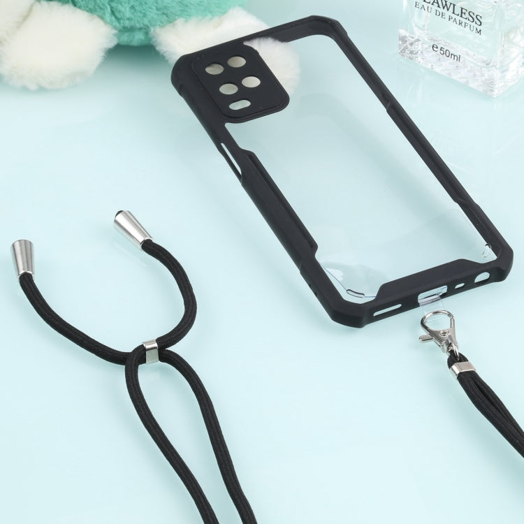 For OPPO A54 4G Acrylic + Color TPU Shockproof Case with Neck Lanyard