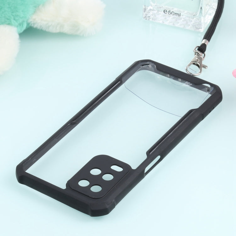 For OPPO A54 4G Acrylic + Color TPU Shockproof Case with Neck Lanyard