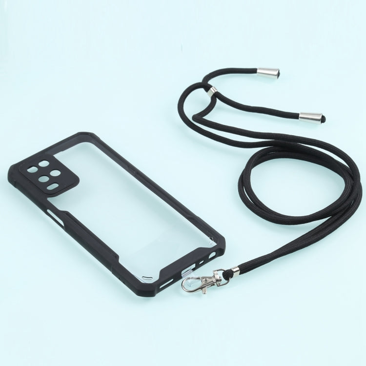 For OPPO A54 4G Acrylic + Color TPU Shockproof Case with Neck Lanyard