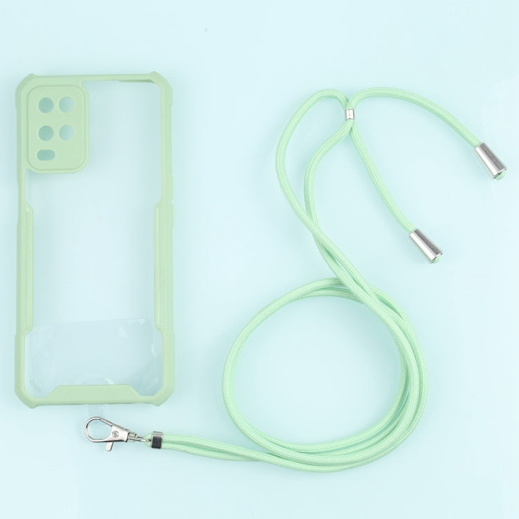 For OPPO A54 4G Acrylic + Color TPU Shockproof Case with Neck Lanyard