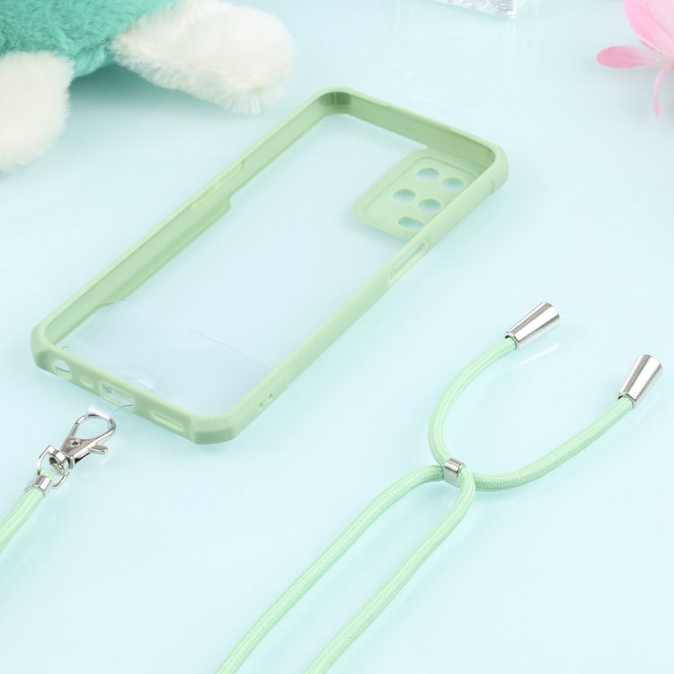 For OPPO A54 4G Acrylic + Color TPU Shockproof Case with Neck Lanyard
